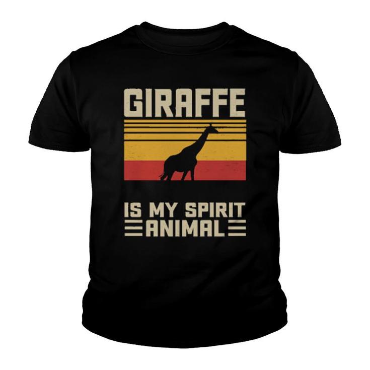 Funny Giraffe Is My Spirit Animal Vintage  Youth T-shirt