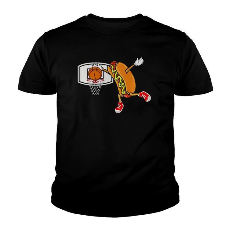 Funny Hot Dog Slam Dunk Basketball  Youth T-shirt