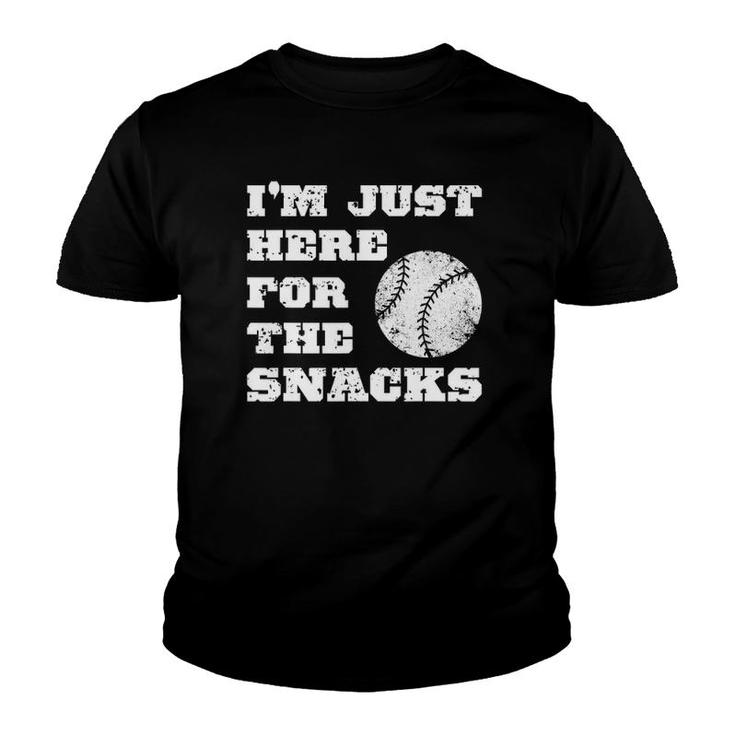 Funny I'm Just Here For The Snacks Baseball Vintage Style Youth T-shirt
