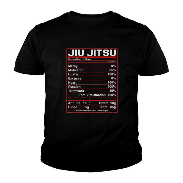 Funny Jiu Jitsu Nutrition Facts Youth T-shirt