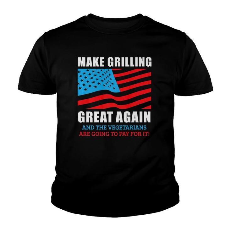 Funny Make Grilling Great Again Pro Trump Bbq Pit Master Dad  Youth T-shirt