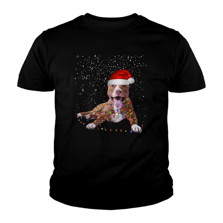 Funny Merry Pitmas Pit Bull T Christmas Dog Gift Youth T-shirt