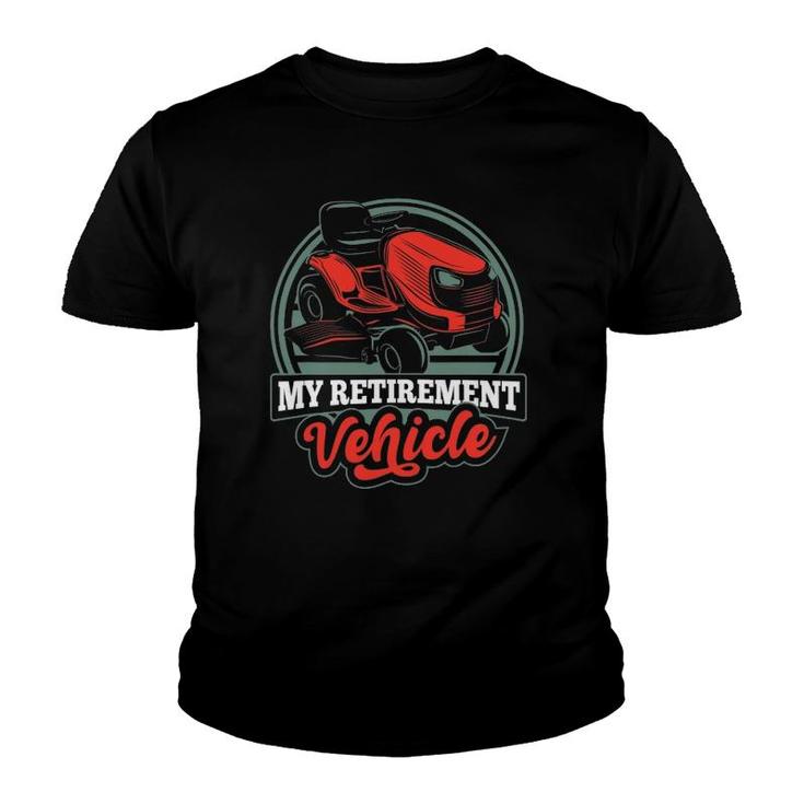 Funny Retirement Dad Lawn Mowing Men Joke Youth T-shirt
