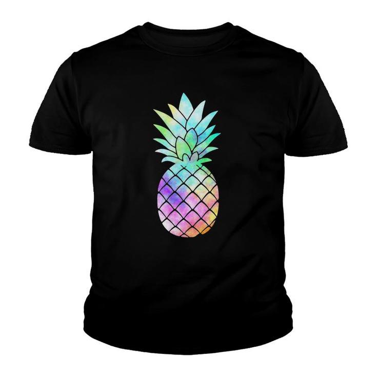 Funny Sizzling Summer Pineapple Tie Dye Matching Youth T-shirt
