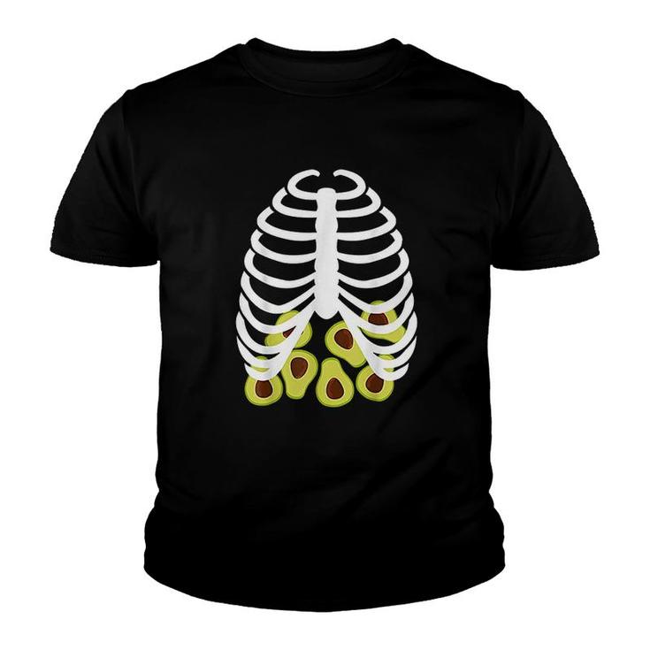 Funny Skeleton Avocado Youth T-shirt