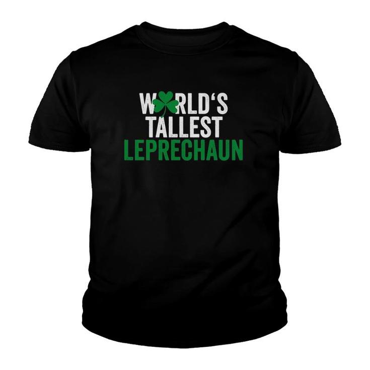 Funny St Patrick's Day World's Tallest Leprechaun Youth T-shirt