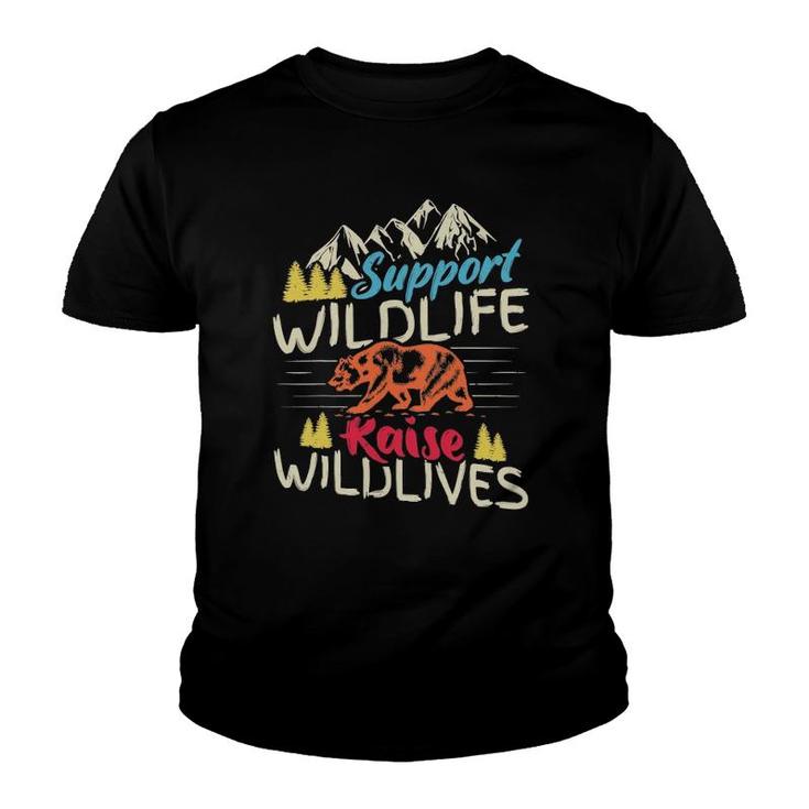 Funny Support Wildlife Raise Wild Nature Youth T-shirt
