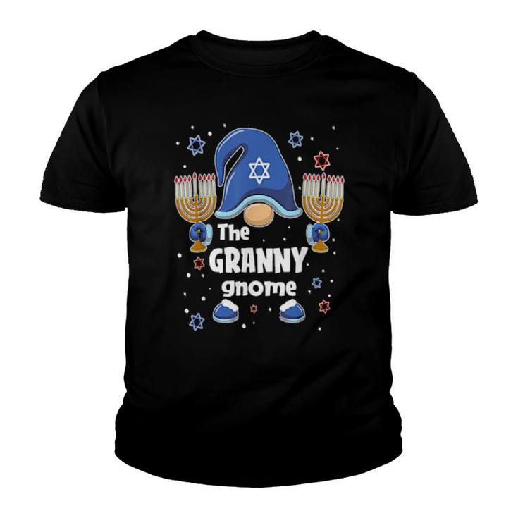 Funny The Granny Gnome Hanukkah Matching Family Pajama  Youth T-shirt