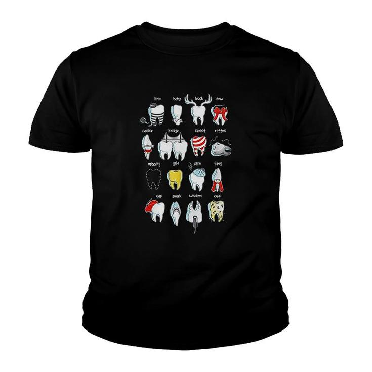 Funny Tooth Designs Dentist Teeth Youth T-shirt