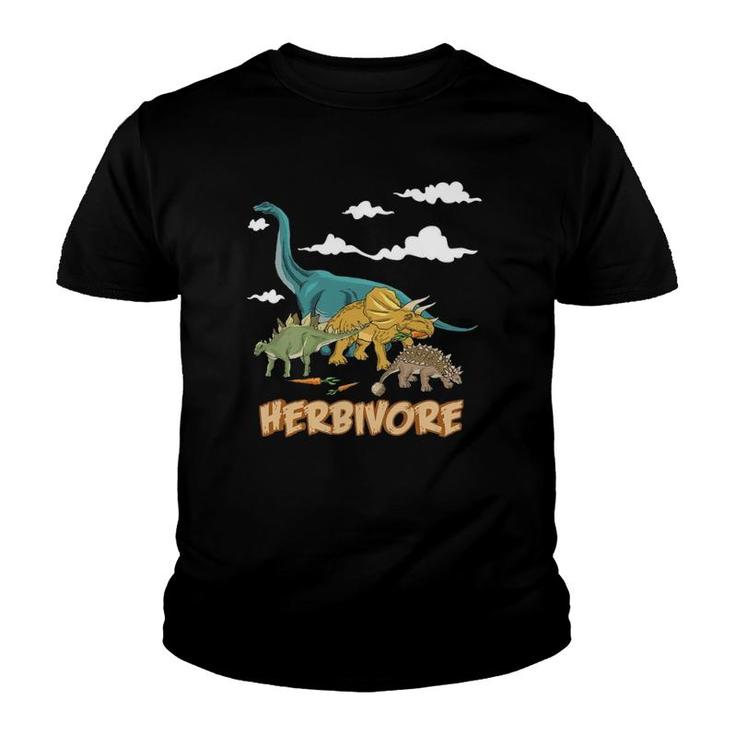 Funny Vegan Herbivore Brontosaurus Dino Youth T-shirt