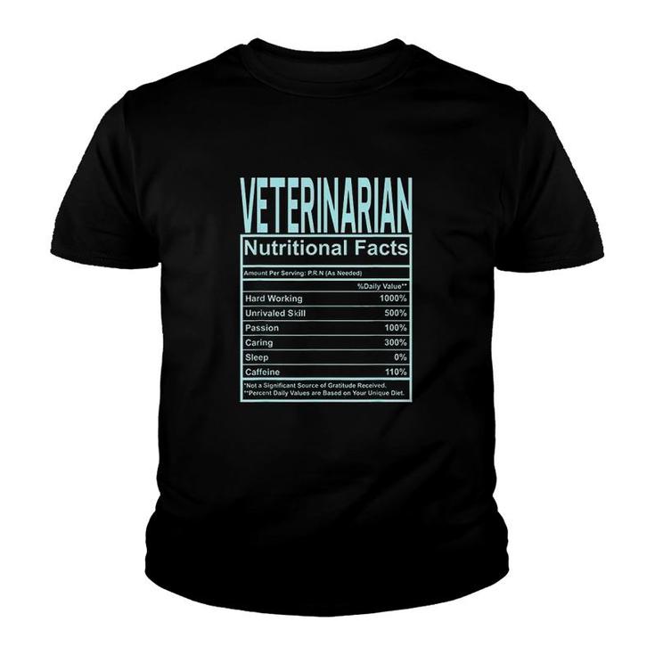 Funny Veterinarian Nutrition Facts Youth T-shirt
