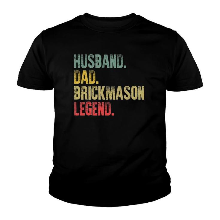 Funny Vintage Husband Dad Brick Mason Legend Retro Youth T-shirt