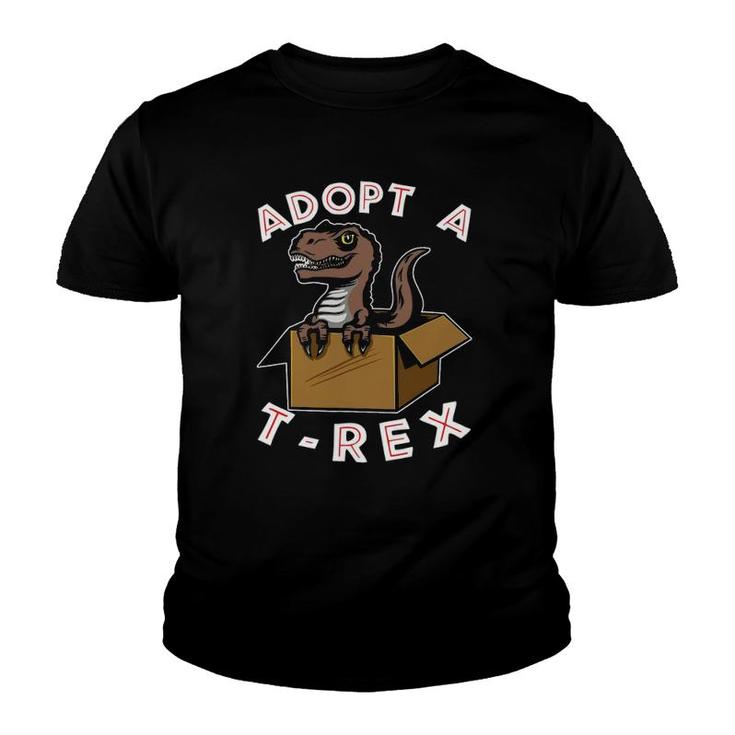 Funnyrex Dinosaur Cute Pet Adoption Dino Lover Youth T-shirt