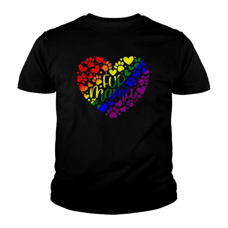 Fur Mama Pride Heart Youth T-shirt