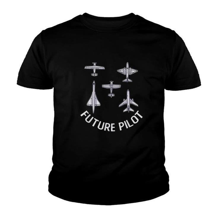 Future Pilot Fighter Jet Aircraft Airplane Plane Youth T-shirt