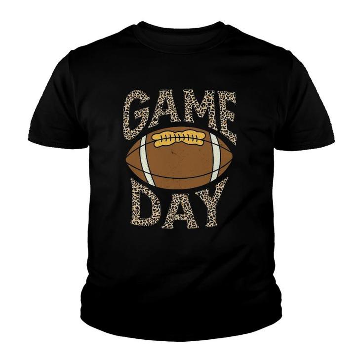 Game Day Football Leopard Print Sports Women Mom Youth T-shirt