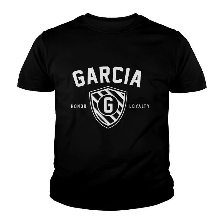 Garcia Family Shield Last Name Crest Matching Reunion Youth T-shirt
