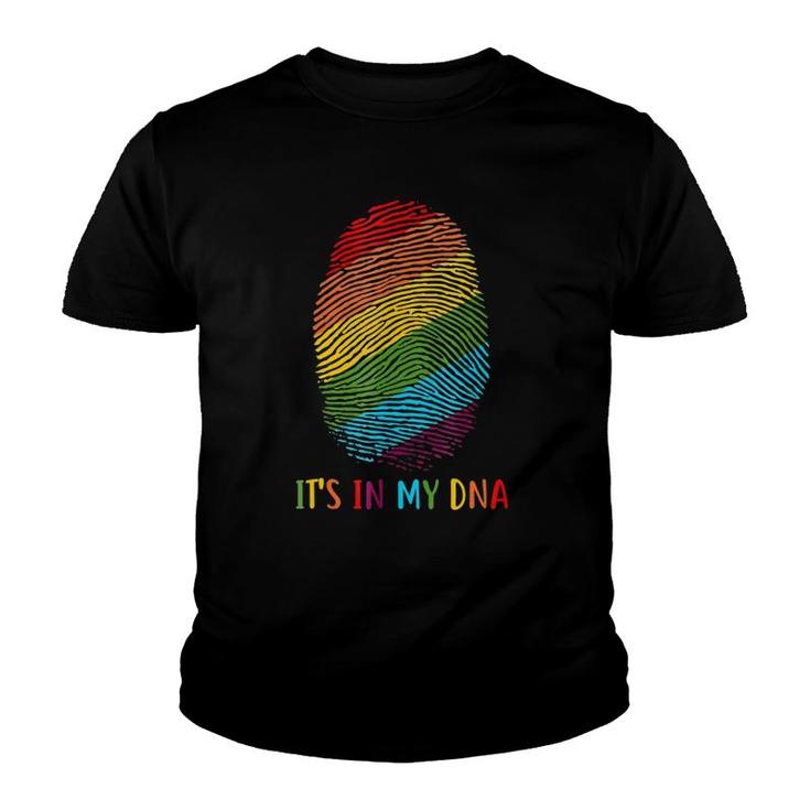 Gay Pride Week  Lgbt Rainbow Dna Fingerprint Youth T-shirt