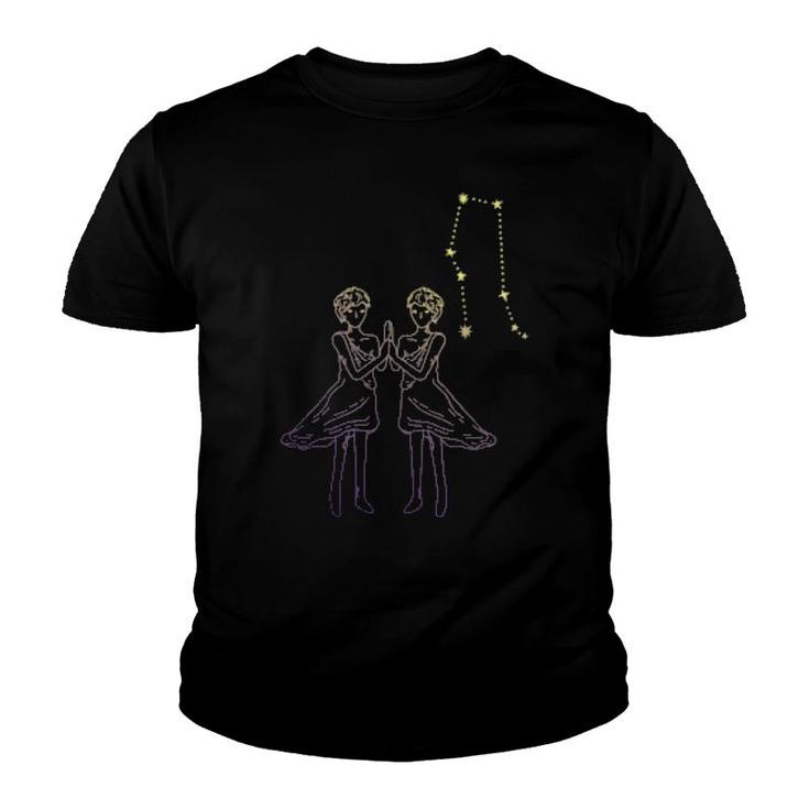 Gemini Constellation Twins Symbol Horoscope Zodiac Astrology  Youth T-shirt