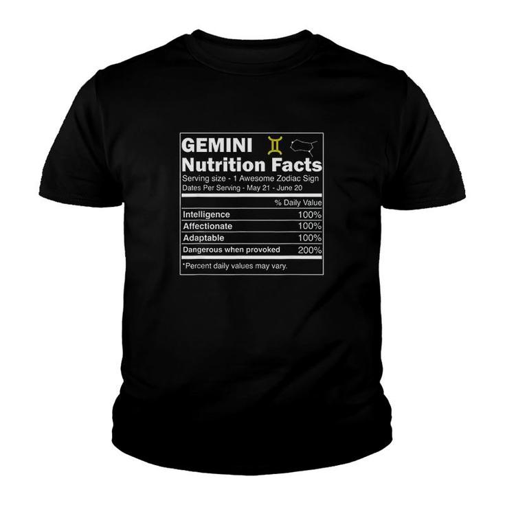 Gemini Nutrition Astrology Youth T-shirt
