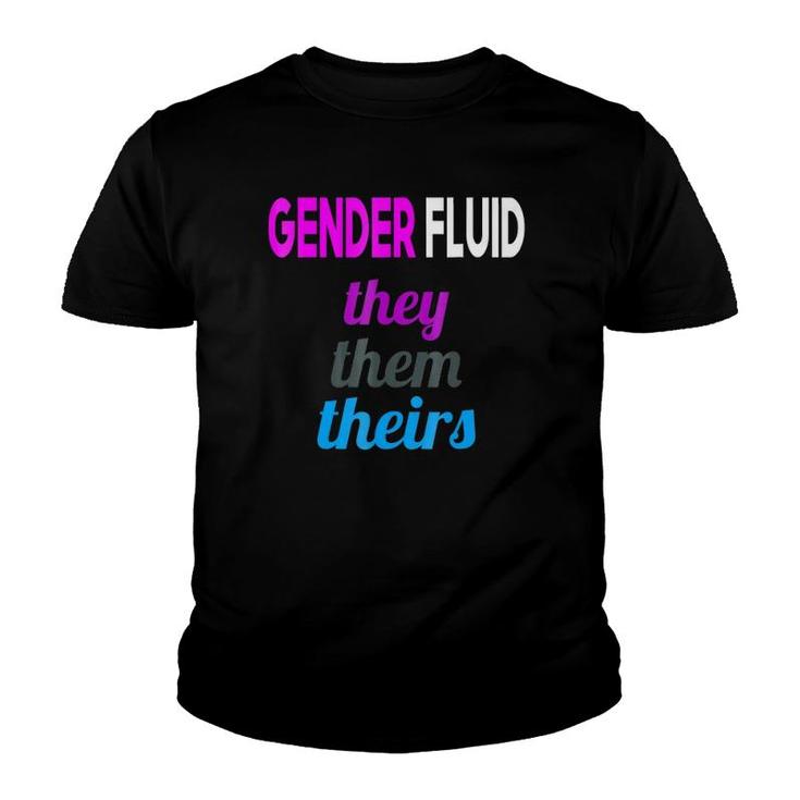 Gender Fluid They Them Pronouns Youth T-shirt