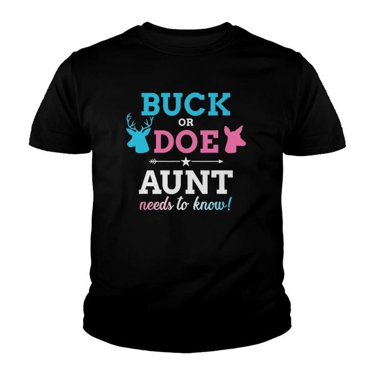 Gender Reveal Buck Or Doe Aunt Matching Baby Party Youth T-shirt