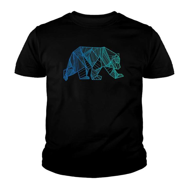 Geometric Bear Wild Alaska Mountain Animal Hipster Youth T-shirt