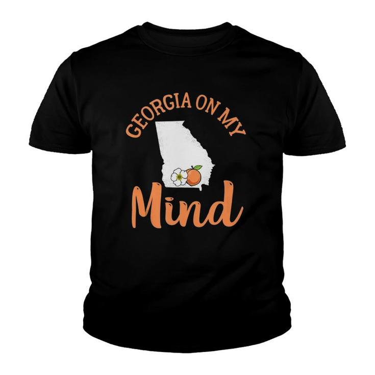 Georgia On My Mind Ga Atlanta Peach Funny Southern State Tank Top Youth T-shirt