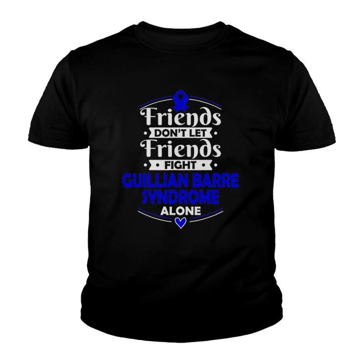 Gift For Guillain Barre Syndrome Patients Dark Blue Ribbon Youth T-shirt