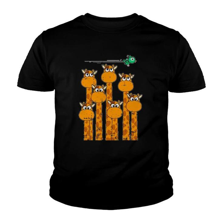 Giraffe Bird Animals Cute Wildlife Safari Gift Youth T-shirt