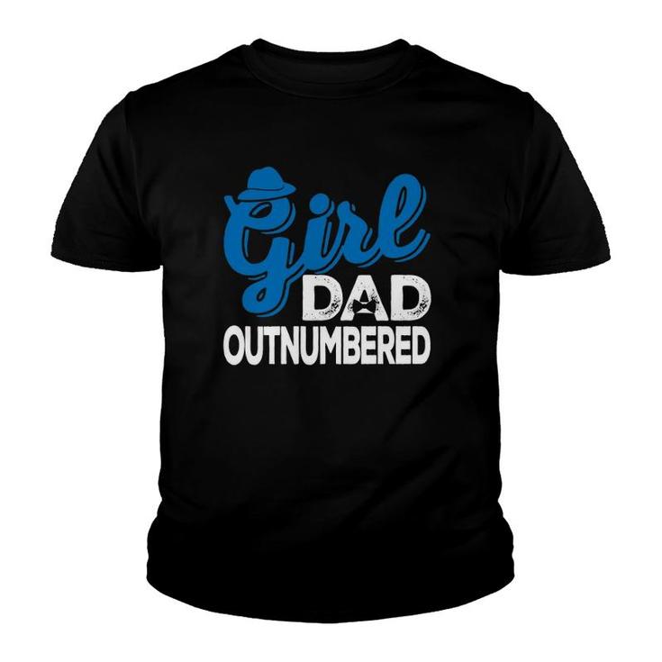 Girl Dad Outnumbered Father's Day Gift From Son Daughter Wife Youth T-shirt
