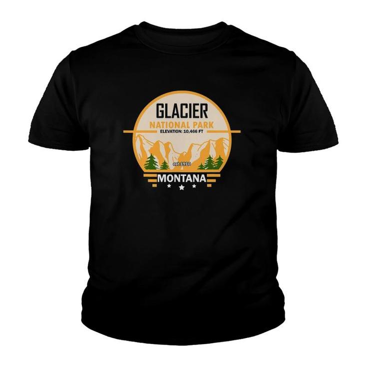 Glacier National Parks Montana Camping Hiking Youth T-shirt