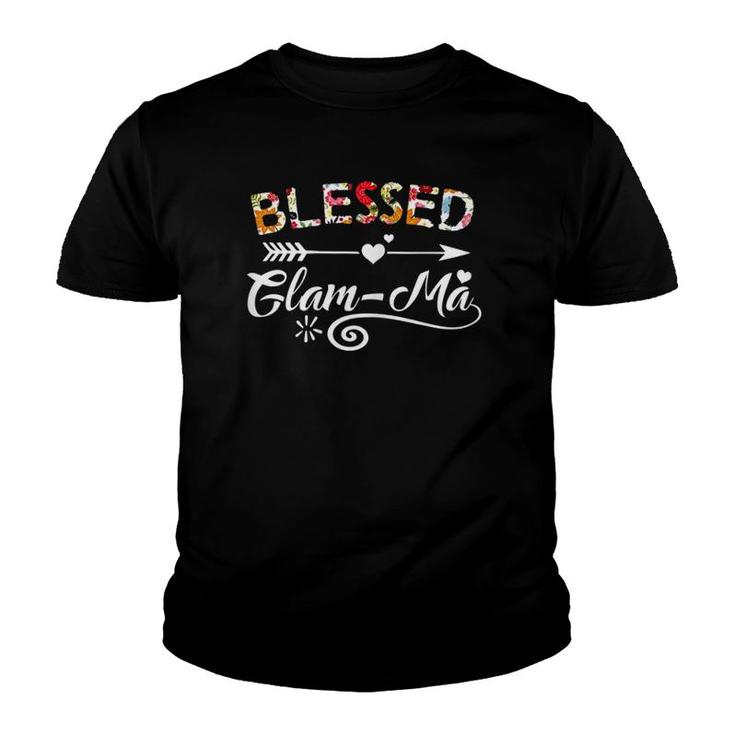 Glam-Ma - Blessed Glam-Ma Flower Mother's Day Gift Youth T-shirt