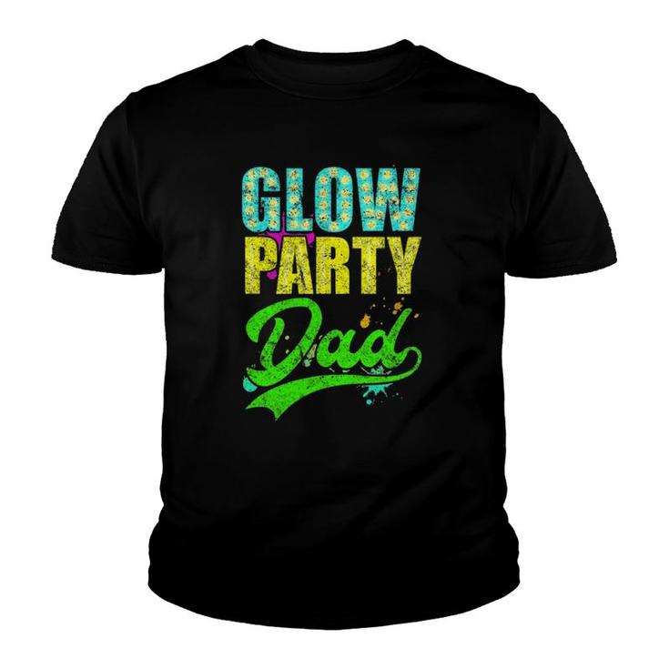 Glow Party Dad Retro Neon Father Daddy Distressed Youth T-shirt