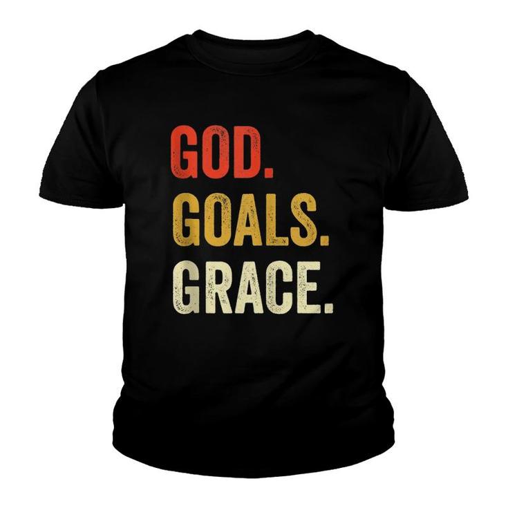 God Goals Grace Christian Workout Fitness Gym Gift  Youth T-shirt