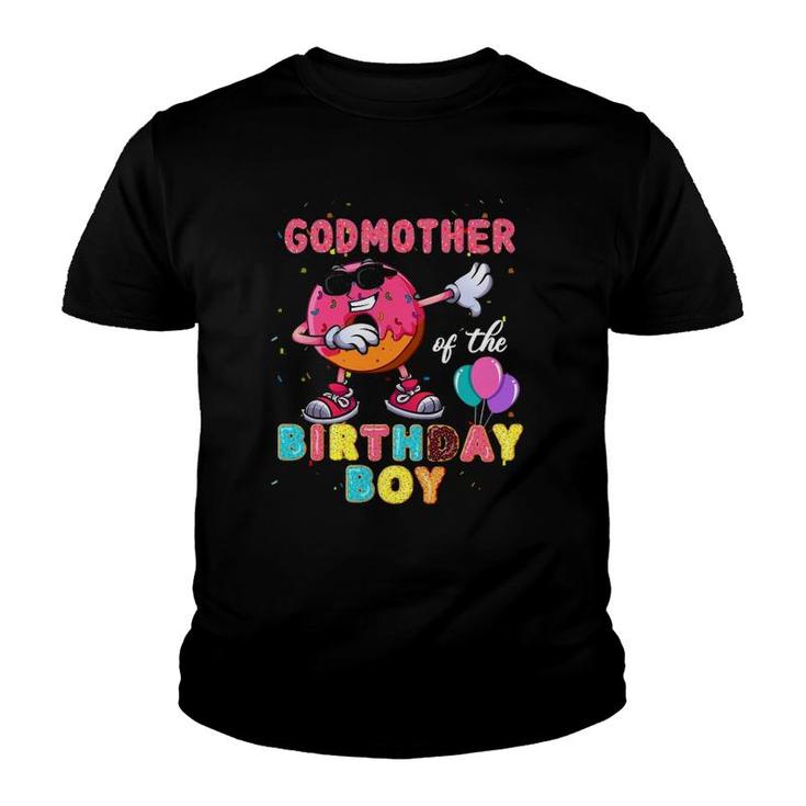 Godmother Of The Birthday Boy S Donut Dab Birthday Youth T-shirt