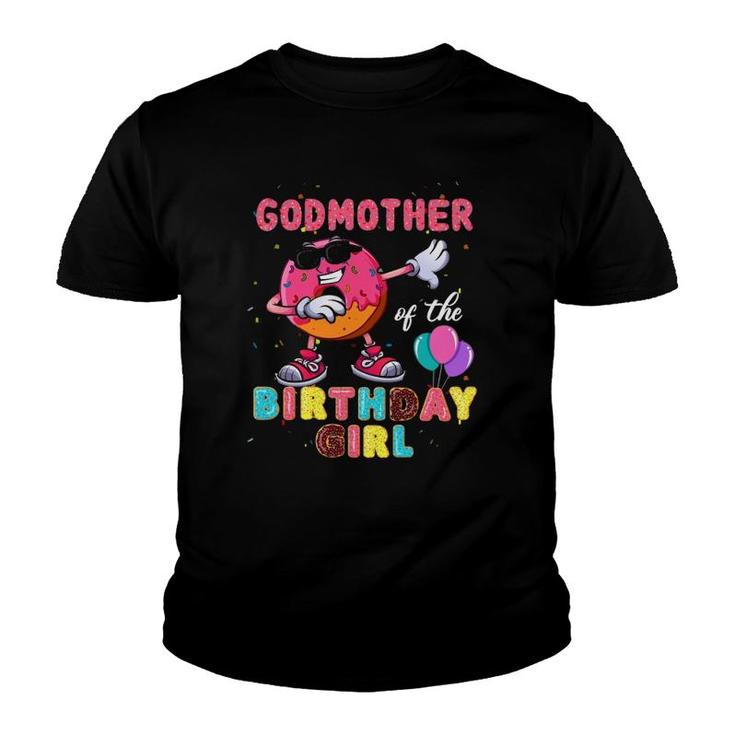 Godmother Of The Birthday Girl S Donut Dab Birthday Youth T-shirt