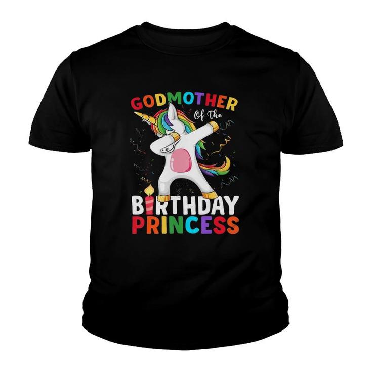 Godmother Of The Birthday Princess Unicorn Dabbing  Youth T-shirt