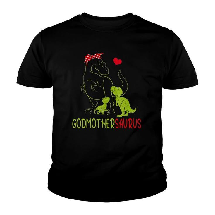 Godmothersaurusrex Godmother Saurus Dinosaur Youth T-shirt