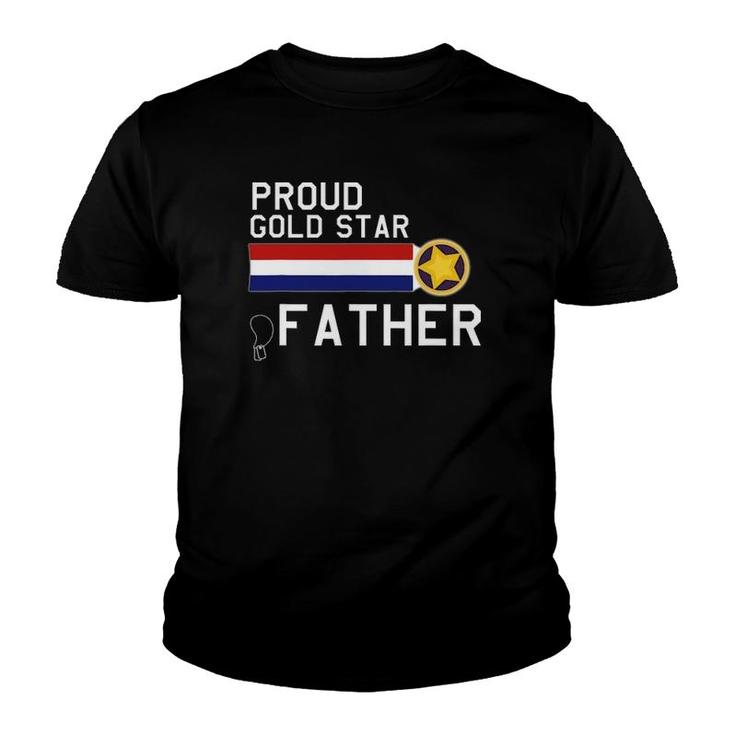 Gold Star Father Proud Military Family Youth T-shirt