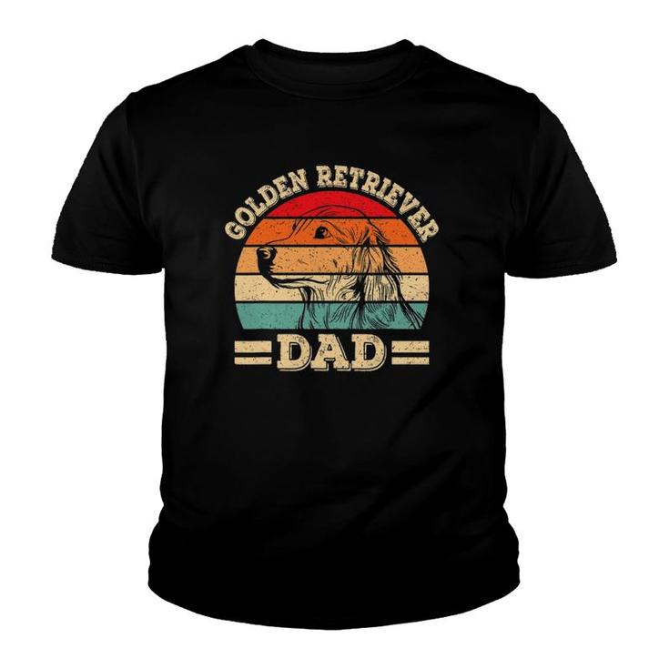 Golden Retriever Dad Design Funny Dog Lover Retro Vintage Youth T-shirt