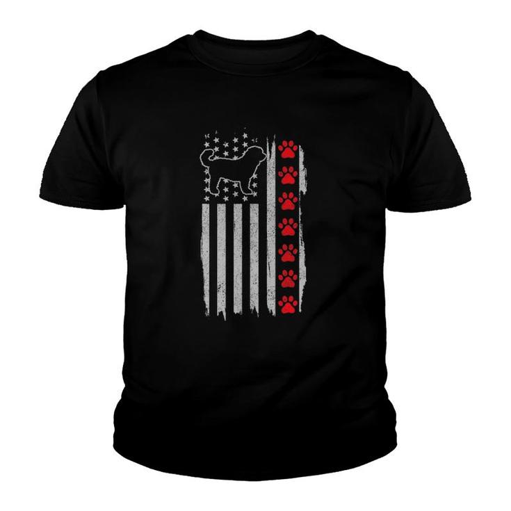 Goldendoodle American Flag 4Th Of July Patriotic Doodle Dog Youth T-shirt