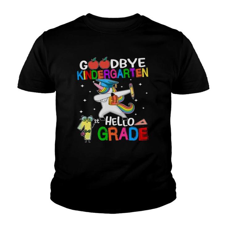 Goodbye Kindergarten Hello 1St Grade Kindergarten Graduation Dabbing Unicorn Youth T-shirt