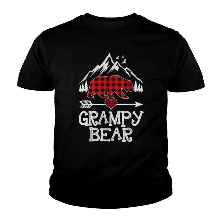Grampy Bear , Red Buffalo Plaid Grampy Bear Pajama  Youth T-shirt