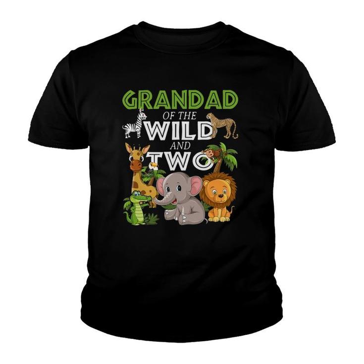 Grandad Of The Wild Two Zoo Birthday Safari Jungle Animal Youth T-shirt