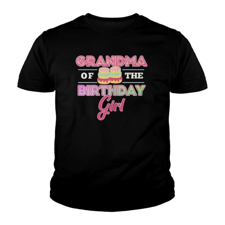 Grandma Of Birthday Girl Donut Lover Theme Grandmother Party Youth T-shirt