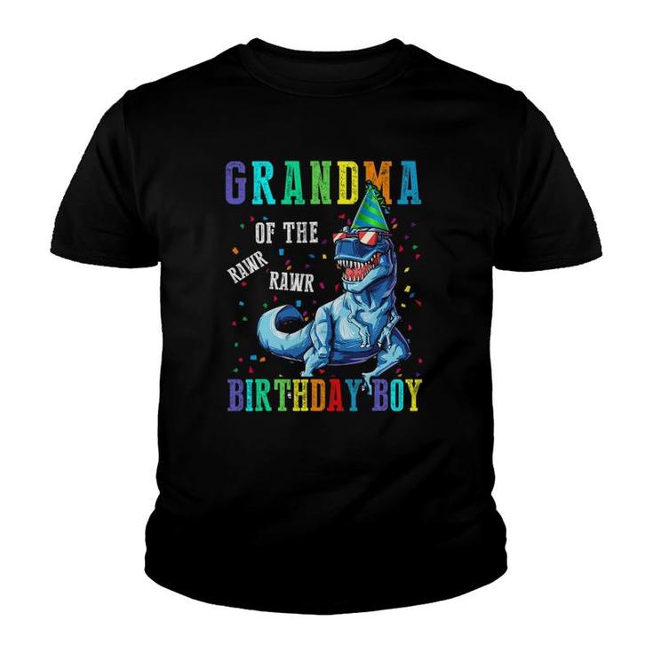 Grandma Of The Birthday Boy  Funny Grandma Dinosaur Youth T-shirt