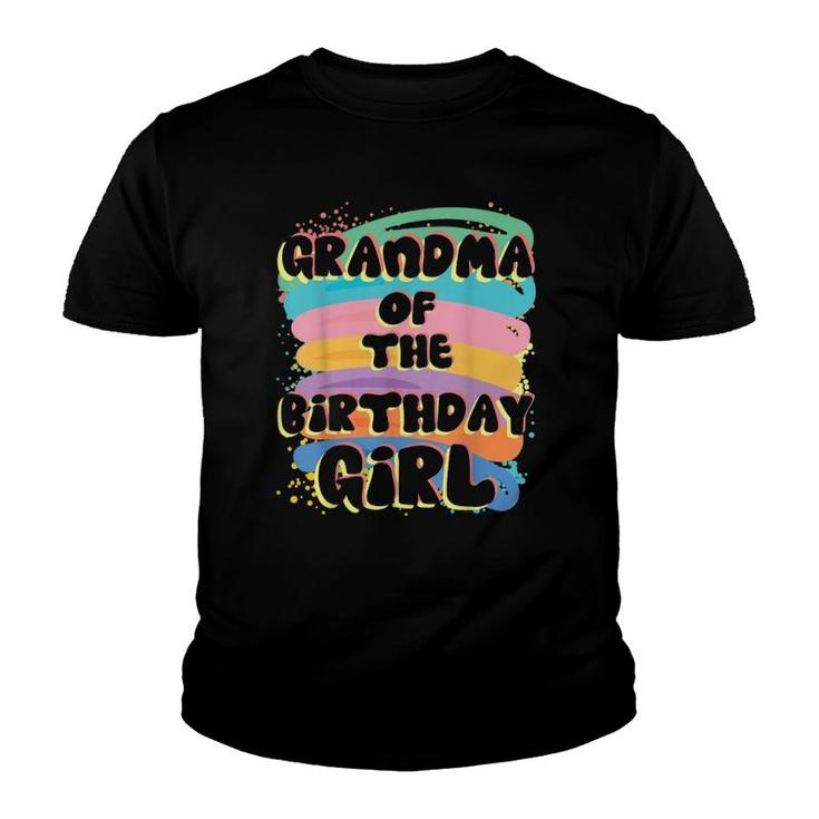 Grandma Of The Birthday Girl Colorful Matching Family Youth T-shirt