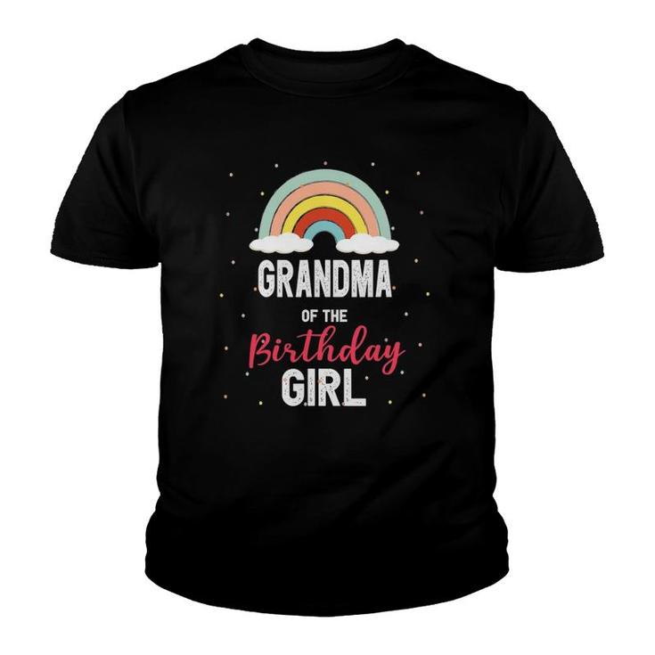 Grandma Of The Birthday Girl Grandma Gift Rainbow Birthday Youth T-shirt