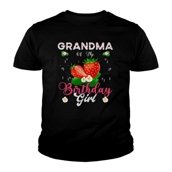 Grandma Of The Birthday Girls Strawberry Theme Party Youth T-shirt